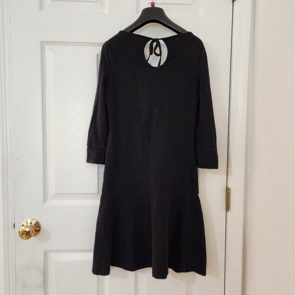 Divided by H&M Black casual flare dress 3/4 puff sleeves size 8 cotton blend - Picture 4 of 13